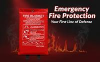 Couverture anti-feu d'urgence en fibre de verre ignifuge 1M x 1M pour cuisine et maison