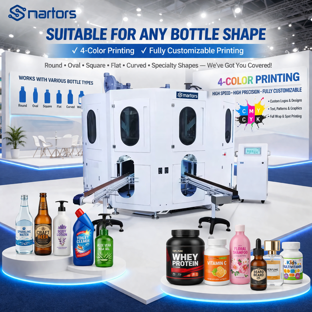 Full Automatic 4 Color 2 Station Screen Printing Machine for Plastic Bottle Cosmetic Packaging Mass Production