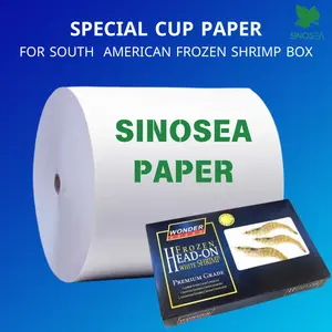 Güney amerika dondurulmuş karides kutusu için düşük sıcaklık direnci fincan kağıt rulosu çift taraflı PE kaplamalı kağıt