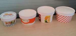 Tasse à crème glacée en papier jetable, 100 ml 3oz, avec couvercle en papier et cuillère en bois, vente en gros - Product Image 4