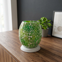 Porte-bougie en verre mosaïque écologique rustique fait main, lampe à thé, bol pour décoration intérieure, mariage, Noël