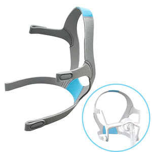 Sangle de fixation pour masque nasal CPAP compatible <span class=keywords><strong>ResMed</strong></span> N20, sangle en éponge composite bleu-gris avec clips, tailles M et L - Product Image 2