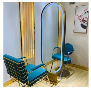 Luxury Light <b>Led</b> Double Side <b>Mirror</b> Station Barber Stations Salon Furniture <b>Mirror</b> Station Beauty Salon Furniture - Product Image 6
