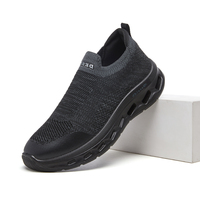 Chaussures de marche décontractées pour hommes en tissu respirant, légères, sans lacets, type chaussettes, pour usage quotidien, vente en gros