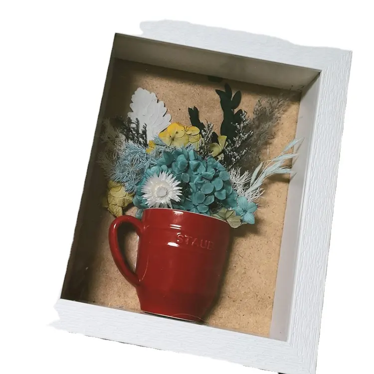 Three-dimensional hollow dry flower photo 5cm photo frame pendent diy plant leaf photo flower hanging wall picture frame