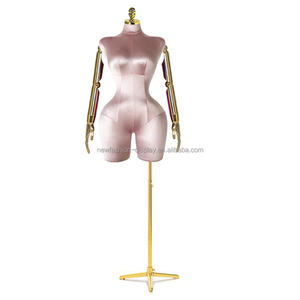 Mannequin de couture en fibre de verre rose, taille plus, corps demi-corps, avec <span class=keywords><strong>pose</strong></span> debout et bras flexibles - Product Image 2