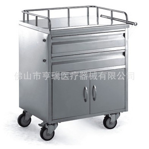 Chariot médical en acier inoxydable Henry Medical HR-749, chariot de chirurgie fermé pour le transport de médicaments et de fournitures - Product Image 2