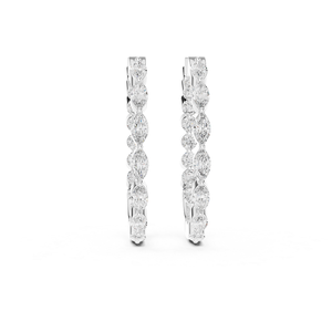 Boucles d'oreilles en diamant cultivé en laboratoire pour femmes, plaquées argent, bijoux élégants et scintillants, cadeau pour mariage, fête, usage quotidien - Product Image 1