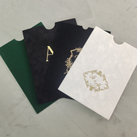 Pochettes d'invitation personnalisées exquises avec monogramme doré, enveloppes semi-pliées en velours pressé à chaud, pochettes d'invitation de mariage