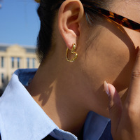 Gaovo Boucles d'oreilles créoles en acier inoxydable plaqué or 18 carats pour femme, étanches, hypoallergéniques, collection de bijoux romantiques et tendance, cadeau