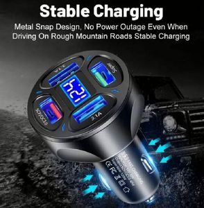 Quick Charge 4 in 1 Car Charger 66W Fast Charging USB Car Charger Fast Charging Speed Data Transfer Car Charger - Product Image 3