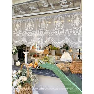 Cortina de puerta estilo francés con encaje floral bordado, cortina semitransparente vintage para ventana de dormitorio, estilo europeo - Product Image 3