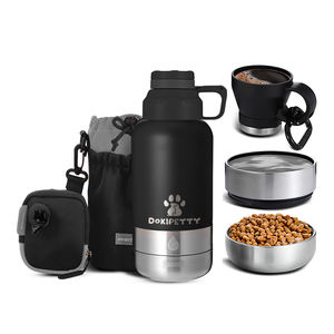 Botol air minum anjing portabel, 3 in 1 Portabel 32 oz anti bocor baja tahan karat terisolasi cairan makanan hewan peliharaan untuk mobil berkemah pengumpan hewan peliharaan - Product Image 1