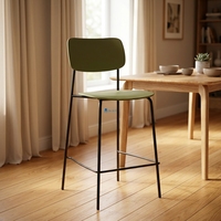 Tabouret de bar nordique avec siège en plastique PP et structure métallique, chaise haute pour café, restaurant, îlot de cuisine, salle à manger, bureau, usage commercial