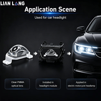 Lentille optique de projecteur LED pour éclairage automobile Lianlong, personnalisable avec votre marque, en PMMA, pour phares.