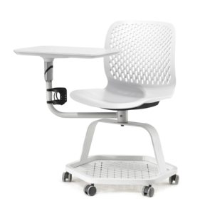 Silla Giratoria Ergonómica de Plástico para Estudiantes con Portavasos, Base de Almacenamiento y Tableta de Escritura, Diseño Moderno para Aula o Centro de Capacitación - Product Image 3