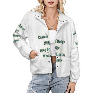 <span class=keywords><strong>Giacca</strong></span> Invernale Personalizzata con Design Polinesiano a Ibisco per Donne, Stampa su Richiesta, Collo Alto, <span class=keywords><strong>Giacca</strong></span> in <span class=keywords><strong>Peluche</strong></span> - Product Image 5
