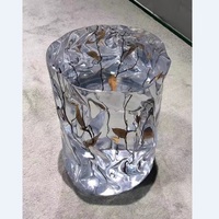 Table d'appoint moderne de 45 cm en résine époxy de luxe, sculptée à la main, personnalisable, décoration haut de gamme pour salon et hôtel