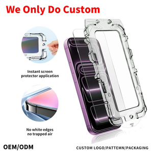 Protection d'écran en verre trempé 9H 2.5D pleine couverture OEM conçue pour iPhone 17, iPhone 17 Pro et Pro Max avec outil d'application - Product Image 1