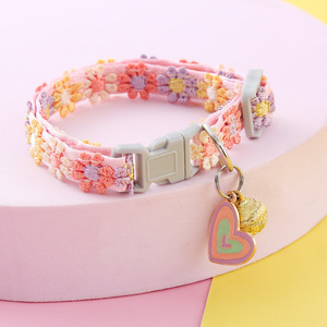 Collier en dentelle pour chat avec clochette, collier réglable à dégagement rapide pour animaux <span class=keywords><strong>de</strong></span> compagnie, ras-<span class=keywords><strong>de</strong></span>-cou brodé pour chien, accessoire sûr et élégant pour animaux <span class=keywords><strong>de</strong></span> compagnie - Product Image 6