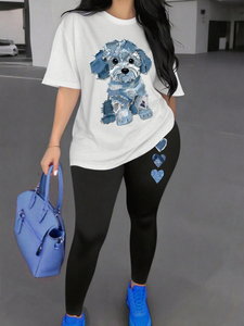 Ensemble <span class=keywords><strong>short</strong></span> et haut à manches courtes pour <span class=keywords><strong>femme</strong></span>, imprimé, style sportif numérique, décontracté, été - Product Image 5