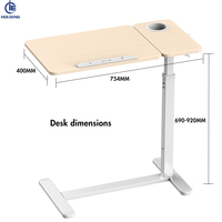 Table de levage portable en forme de C de couleur personnalisée, hauteur réglable, ressort mécanique, bureau debout de chevet, bureau debout avec roulettes