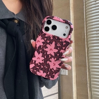 Coque de téléphone antichoc souple motif fleurs et imprimé léopard rétro INS 2026 pour iPhone 17 Air 16 15 14 13 Pro Max Plus