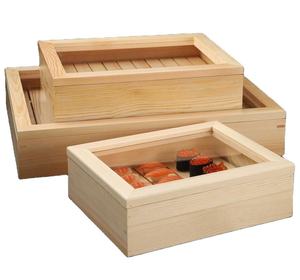 Boîte à sushi en <span class=keywords><strong>bois</strong></span> avec couvercle plateau à bento sashimi japonais pour le stockage des aliments <span class=keywords><strong>emballage</strong></span> rectangulaire à emporter pour restaurant - Product Image 1