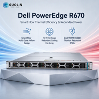Serveur Dell PowerEdge R670 1U, double processeur Intel Xeon 6, 32 DIMM DDR5, PCIe Gen5 NVMe, serveur haute performance pour l'inference IA dense