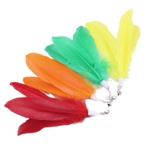 Jouet pour chat en forme de cloche avec plumes multicolores, tête remplaçable, amusant et résistant aux griffures et aux morsures, jouet pour animaux de compagnie en plumes. - Product Image 4