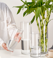 Vase Cylindrique Créatif Nordique en Acrylique – Écologique, Durable, Décoration de Centre de Table, Mini Vases de Luxe Transparents pour Plantes