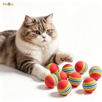 Balle pour animaux de compagnie en mousse EVA arc-en-ciel durable et écologique Petora, jouet interactif personnalisé avec logo, pour chiens et chats, divertissement à domicile