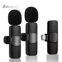 Mikrofon Lavalier Nirkabel K9 Portabel untuk Rekaman Audio Video, Mini Mic untuk iPhone Android Siaran Langsung Gaming Mic Ponsel