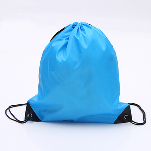 Customizable Full Color Logo Reusable Compact Foldable Promotional Polyester Drawstring Bag for Gym & Events