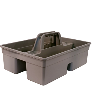 <strong>Handy</strong> Maids Luxury Multipurpose Deluxe Carrying Caddy Basket Bottle <strong>Holder</strong> 5 Compartment Durable Grey Plastic PP Cleaning Tool - Product Image 1