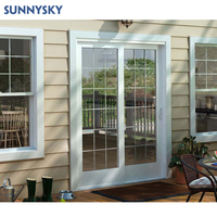 Sunnysky porte coulissante en verre d'aluminium coulissante en plexiglas personnalisée porte coulissante intérieure en aluminium sans cadre