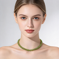 Collier de perles en pierre naturelle de jade glacé 8 mm, en acier inoxydable, design coloré en cristal, fait main, bijoux de haute qualité