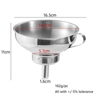 Entonnoir 2 en 1 en acier inoxydable 304, compatible lave-vaisselle, avec une large ouverture et une petite ouverture et un filtre pour transférer les épices, les huiles et les aliments