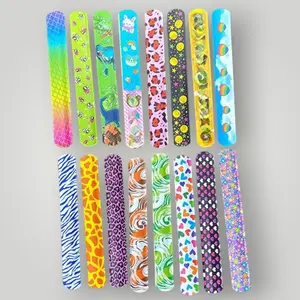 Wholesale bulk cheap custom rubber snap wristband cartoon blank silicone slap bracelet for promotion