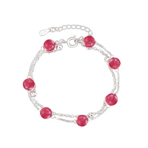Pulseira Charmosa Delicada Estilo Boêmio com Zircônia Rosa Brilhante e Corrente Ajustável de Cobre para Uso Diário Feminino - Product Image 2