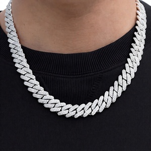 Cadena Cubana de Oro Sólido de 14K de Lujo, Certificada por IGI, con Diamantes Cultivados en Laboratorio de 20mm, Estilo Iced, Regalo de Boda para Hombre, Collar Indio - Product Image 1