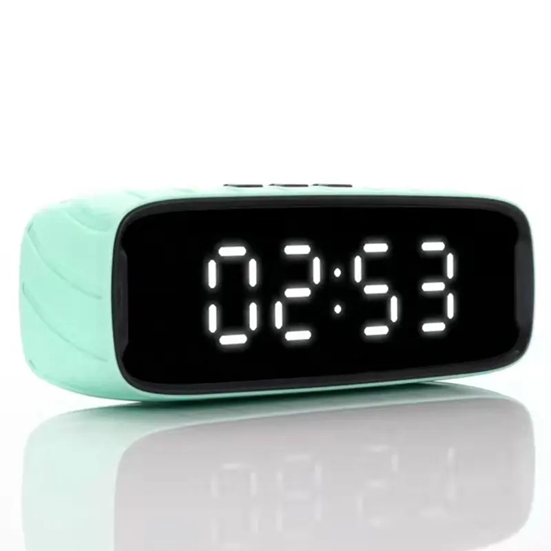 WSA858 parlantes alarm clock speaker wireless charger fast charging blue tooth speaker withreloj de alarma altavoz