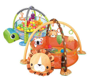 Baby Baumwoll-Spielbogen Spielzeug Spielmatte Kleinkind Krabbeldecke Spielmatte Tier-Aktivitätscenter Spielgefährte - Product Image 1