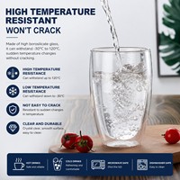 Tasse à café en verre borosilicate à double paroi personnalisée de 150 ml, 250 ml, 350 ml, résistante à la chaleur, mug en verre isolé pour espresso, latte, thé