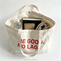 Sac fourre-tout pliable en toile de coton pour voyage avec pochette de rangement assortie pour les vacances, la plage, la piscine, les sorties estivales et les essentiels de l'été