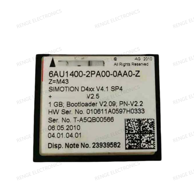 6AU1400-2PA00-0AA0 1GB CompactFlash Memory Card for SIMOTION D4xx Drive-based System 6AU1400-2PA02-0AA0 / 6AU1400-2PA01-0AA0