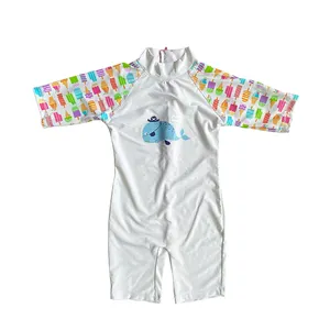 Peuter Badpak Met Rits Uit Één Stuk, Rugopening, Overtrek, Badkleding Voor Kinderen Met Lange Mouwen En Anti Uv 50 + Badpak Voor Babymeisjes