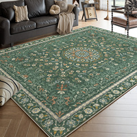 Tapis en peluche pour salon, tapis persan antidérapant pour chambre à coucher, style ethnique vintage, imperméable, compatible avec l'aspirateur