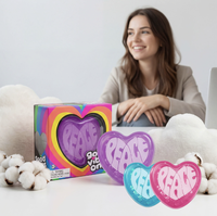 Jouet anti-stress tendance 2026 en forme de cœur translucide avec paillettes colorées, jouet sensoriel pour soulager le stress