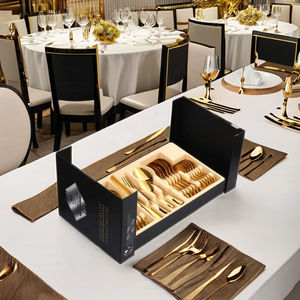 कटलरी धारक डिनर सेट डिनरवेयर स्टीक चाकू लक्जरी स्पोर्क स्टील ट्रे मक्खन कंपोटेबल रसोई सलाद सर्वर फ्लैटवेयर - Product Image 3